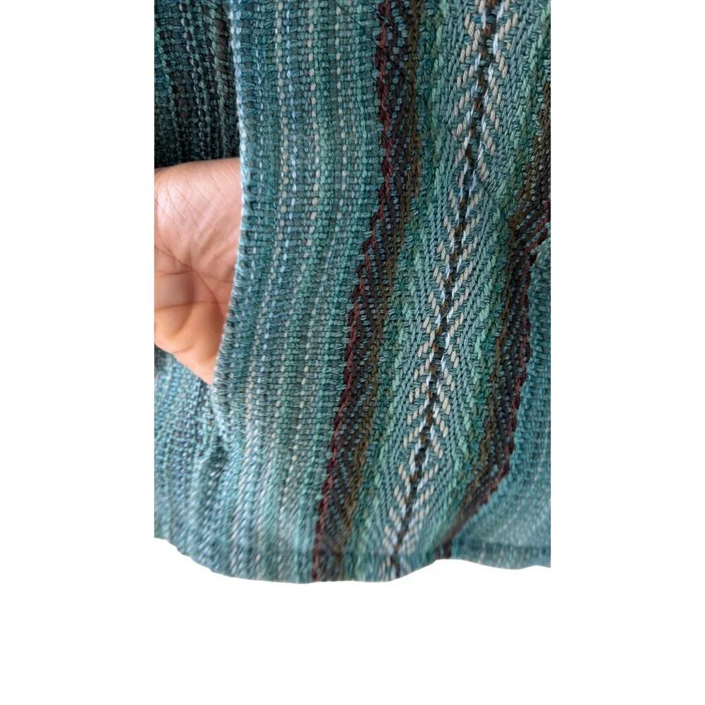 Shuttle Creek Mens Handmade Woven Vest Size 2XL Green Lowell Oregon Vintage